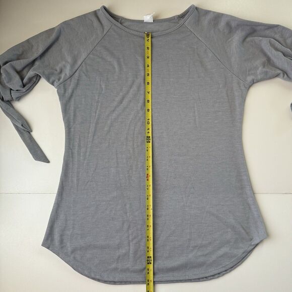 Women’s Short Tie Sleeve Tee Shirt Gray Size XL - Picture 8 of 9